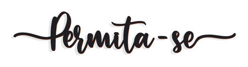 Permita-se Lettering  65x13cm Em Madeira Mdf Preto 0
