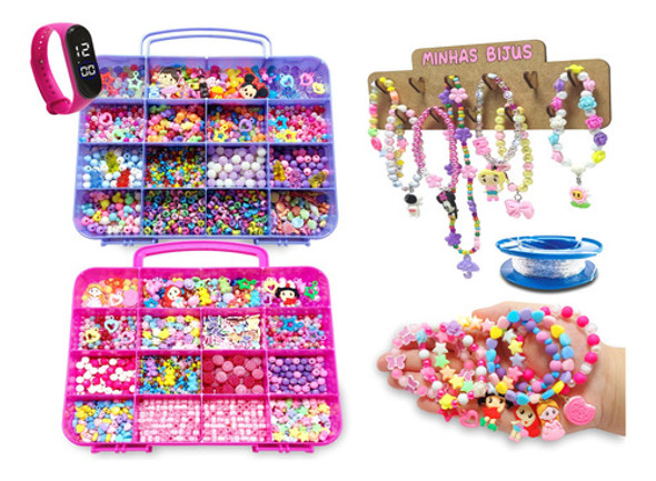 Combo Kit Material Para Fazer Bijuteria Pulseira Infantil M3 0