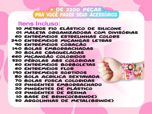 Combo Kit Material Para Fazer Bijuteria Pulseira Infantil M3 1