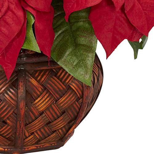 Casi Natural 1265 Poinsettia Con Macetas Seda El Arreglo De 1