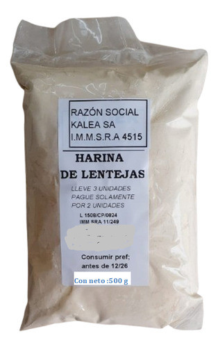 Harina De Lentejas 500 G Compre 3 Pague 2. 0