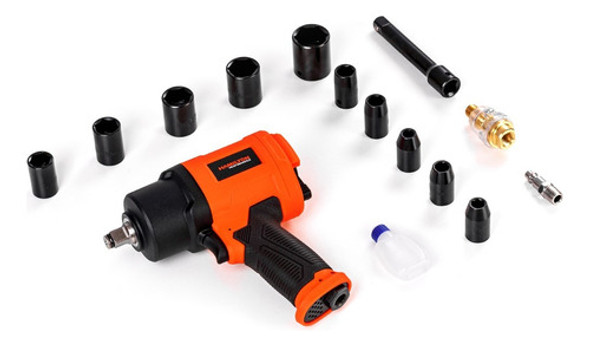 Pistola Impacto 1/2  Neumatica 1560 Nm Hamilton Hn100k 12pz 0
