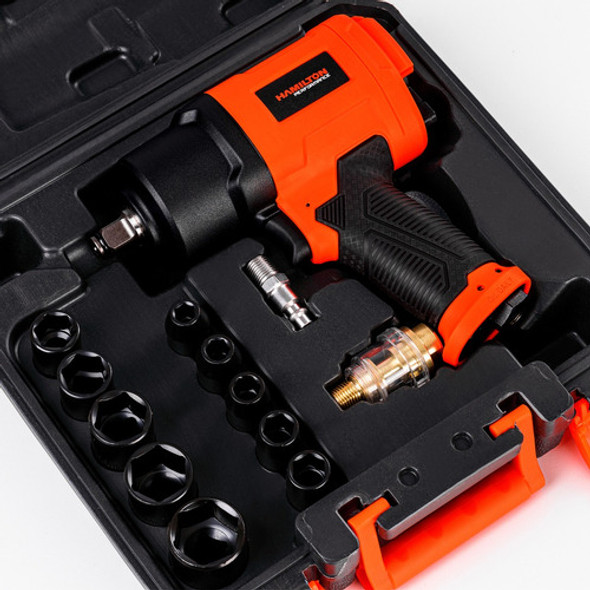 Pistola Impacto 1/2  Neumatica 1560 Nm Hamilton Hn100k 12pz 1
