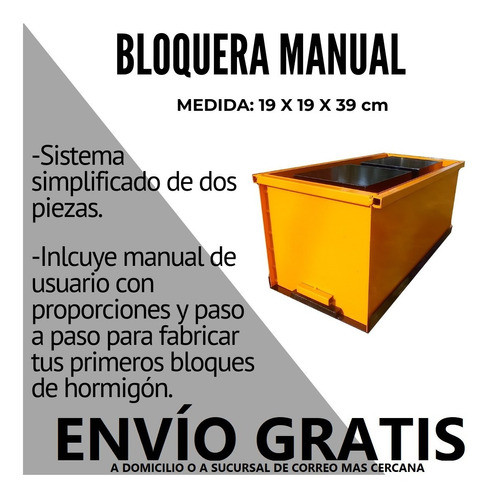 Bloquera Manual 20x20x40cm Bloques De Hormigon Cemento Envío 1