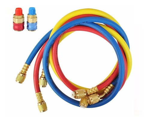 Jogo Mangueiras Manifold 90cm + Engate Alta Baixa Automotivo 0