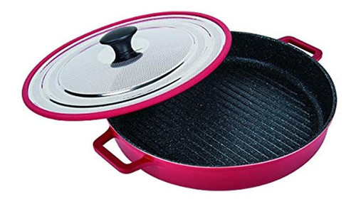 Sarten Grill Grill Antiadherente Masterpan Con Tapa Calefac 0