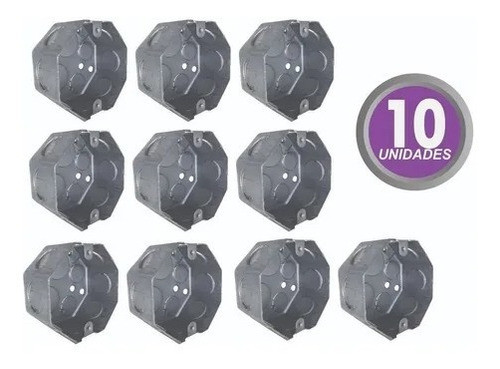 Caja Octogonal De Chapa  X10 Unidades 0