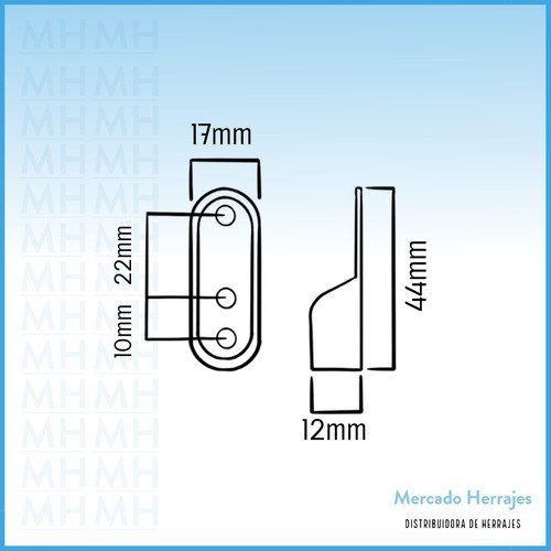 Soporte Lateral Para Caño Oval Placard Mueble Eco 1