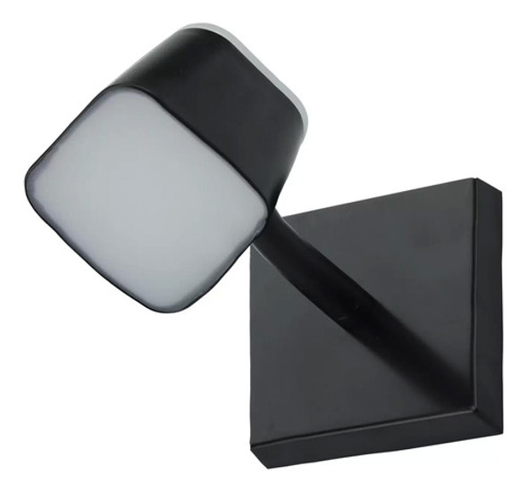 Arandela Andy Quadrada Preto 12cm Led 7w 3000k Bivolt 0