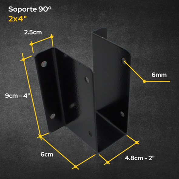 Soporte De Chapa Para Tirante De Madera 2x4 Vigas Techo X 10 1