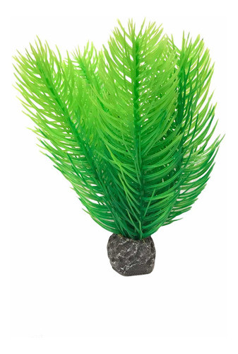 Planta Artificial Con Base 15cm Adorno Acuario Pecera 1