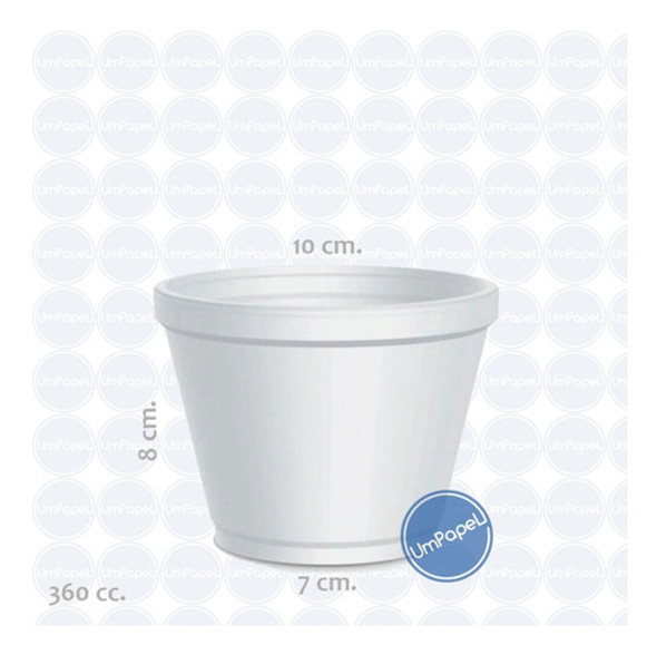 Pote Para Helado Telgopor 360cc/ml (1/4kg.)x 500u. 1 Pote Para Helado Telgopor 360cc/ml (1/4kg.)x 500u. 1