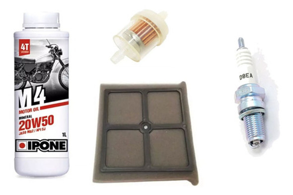 Kit Service Aceite Ipone Filtro Bujia Cg 150 S2 Tubular 0