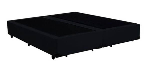 Base Cama Box Viúva Bipartido Suede Preto - 128x188x39 0
