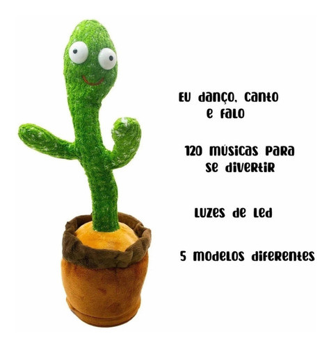Cacto Dançante E Falante Brinquedo Toca Música Repete A Fala 1