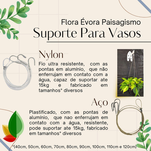 Kit 10 Cabo Em Aço 100 Cm Corrente Vaso Suspenso 1
