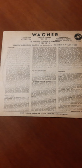 Wagner Oberturas Hollreiser Vinilo 1