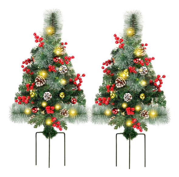 Juegoal Paquete De 2 Rboles De Navidad Preiluminados De 30 P 0