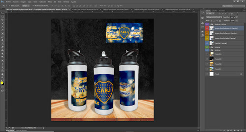 Mockup Plantilla Botella Deportiva Sublimar Editable 1