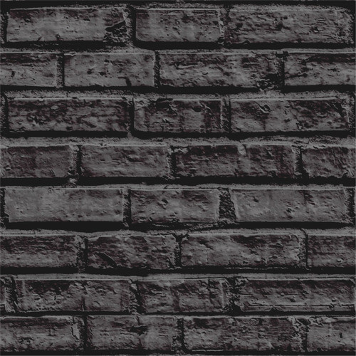 Papel De Parede Tijolo A Vista Preto Dark Quarto Sala 3m 0