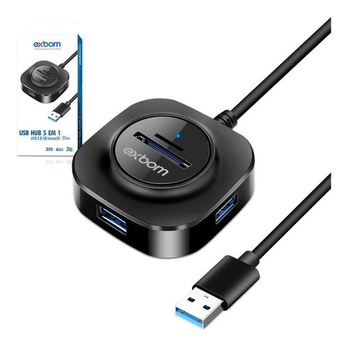 Hub Combo 5x1 3 Usb 3.0 5gbps + 2 Leitor Cartão Micro Sd 1