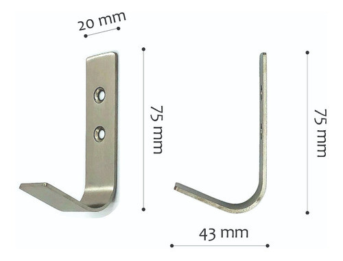 Perchero Pared 1 Gancho Acero Inoxidable X10 1
