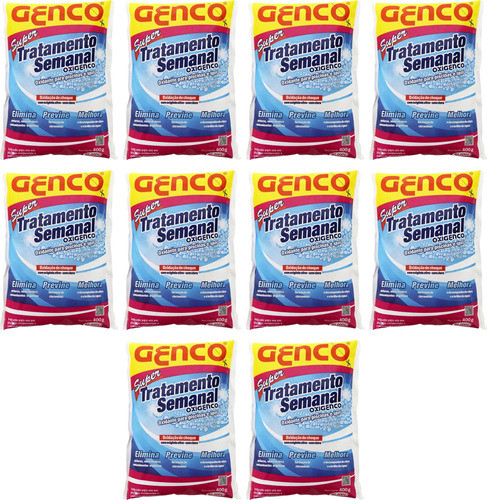 10 Super Tratamento Semanal Genco Para Piscina Oxigenco 400g 0