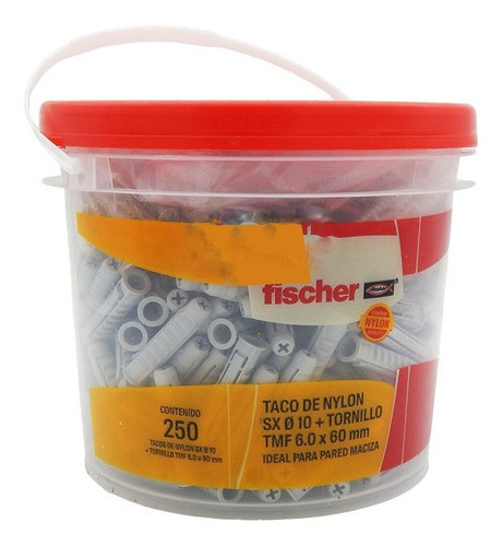 Balde Fischer Tarugo Taco Sx10 + Tornillos  6 X 60mm X 250 0