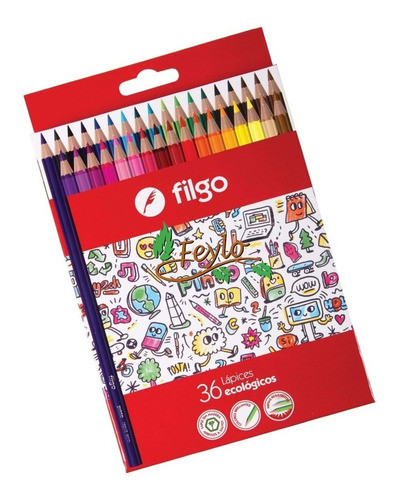 6 Cajas De Lapiz Lapices Filgo Pinto Caja X 36 Color Largo 0
