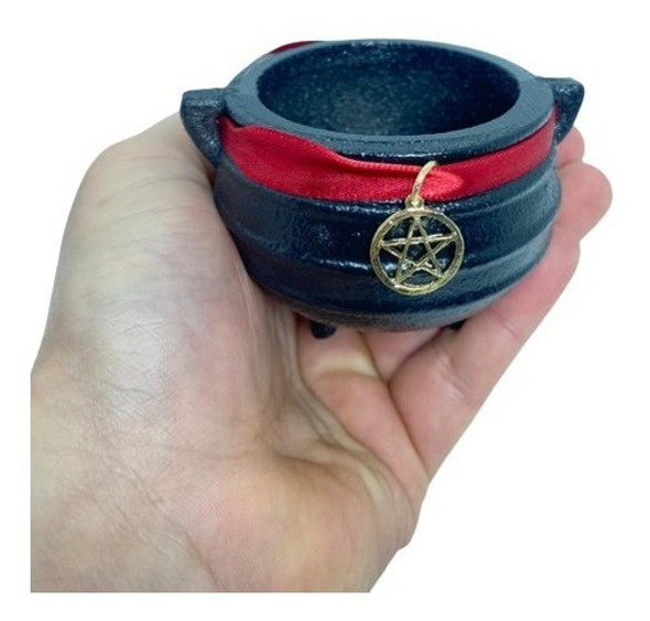 Caldeirão Tripé Alça E Sem Tampa Pentagrama Ferro Com 100ml 1