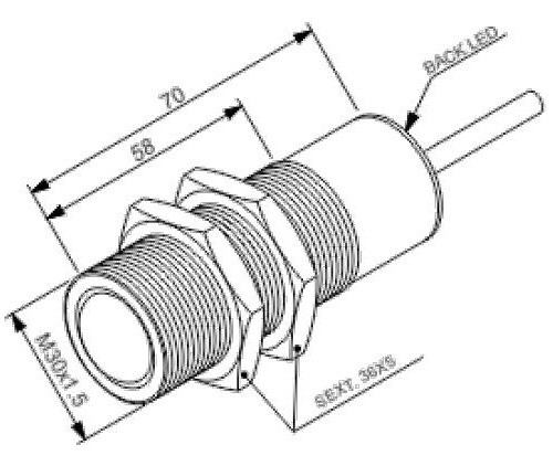 Sensor Fotoelétrico Tubular M30 Transmissor To60-30gi70-s 1
