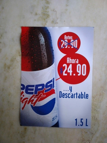 Poster Publicidad De Pepsi Light, En Papel 0