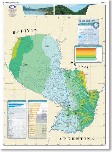 Mapa Mural Paraguay (político/físico) Bi Faz 95x130cm 1