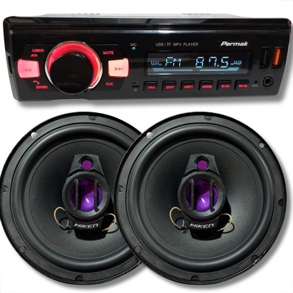 Kit Par Alto Falante 6 Pol E Mp3 Player Bt 2usb P/som Carro 0