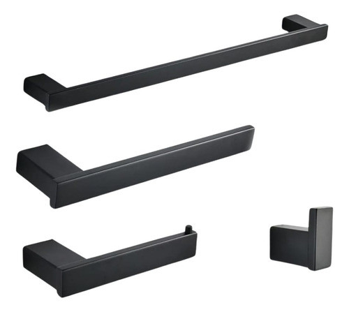 Kit Banheiro Acessório Inox Preto Avoxx Luxo -banho Simples 0