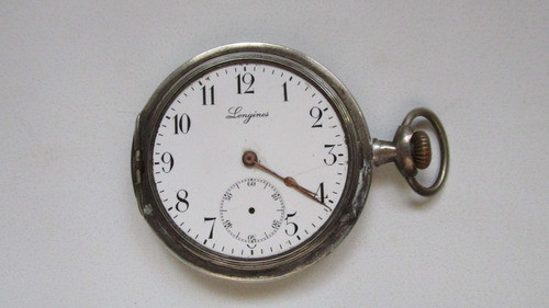 Reloj Bolsillo Longines De Plata, 3 Tapas, Funcionando 0
