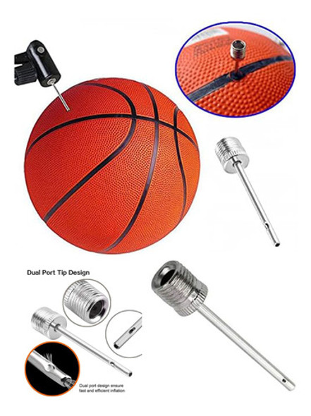 Picos Acero X3  Inflador Pelotas Futbol Basket Voley Rugby 1