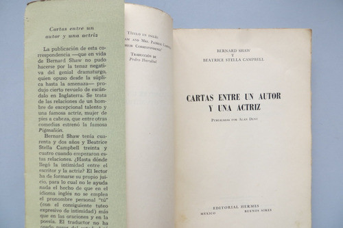 Cartas De Un Autor Y Una Actriz B Shaw Campbell Hermes 1955 1