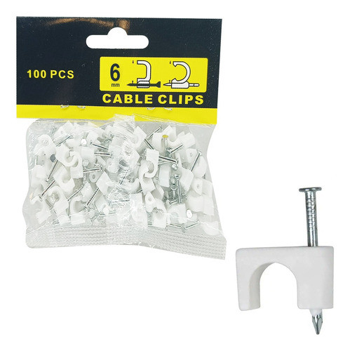 Grampa Para Cable 6mm De Plástico Por 100 Unidades 0