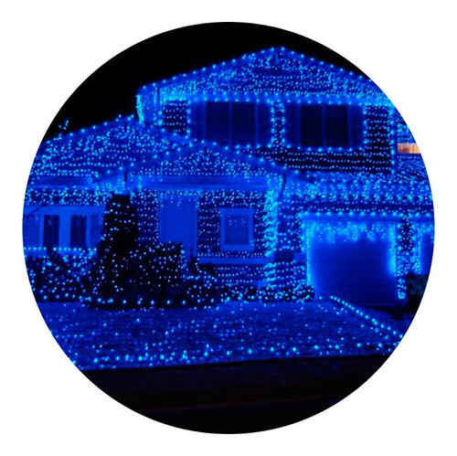 Luces A Led X 100 Azul 9mts Noche De Brujas Fiesta Halloween 0