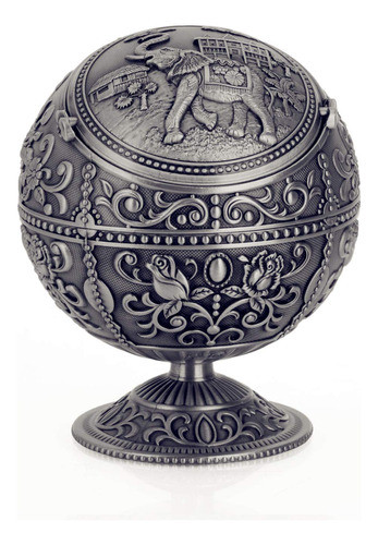 Cenicero De Metal Con Tapa Diseño Elefante De La Suerte - N 0