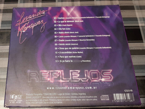 Lisandro Márquez - Reflejos - Cd Original Rareza Impecable 1