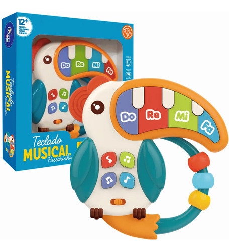 Teclado Musical Infantil Passarinho Mordedor Fenix 0