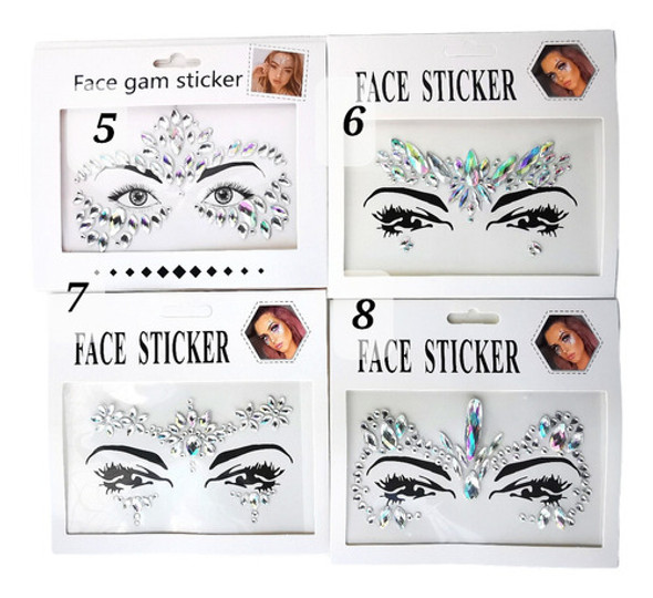 Strass Gemas Autoadhesivas Para El Rostro Cara/fiestas/ X 6 0