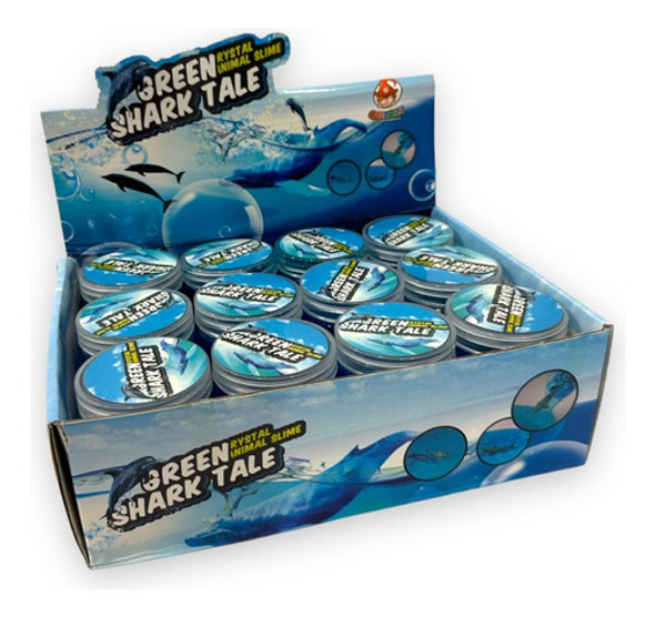 Pack 12 Slime Azul Animales Marinos Potes De 160g Souvenir 0