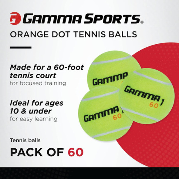 Gamma Sports Kids Pelota Tenis Entrenamiento 60u. 1