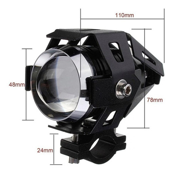 Faro Proyector Lupa Cree Led Auxiliar U5 Para Moto A-vip 0
