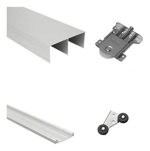 Kit Frente Corredizo Rieles Aluminio 1.5 Metros Para 2 Hojas 0