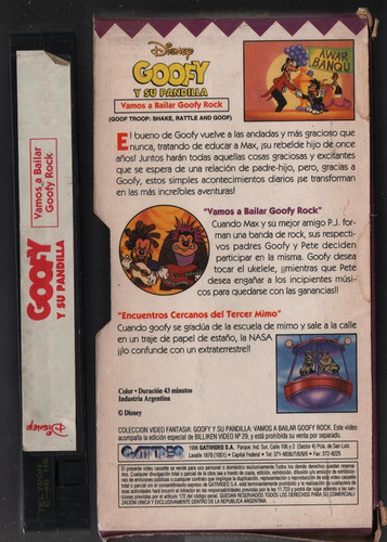 Película Vhs Goofy Y Su Pandilla Vamos A Bailar Goofy Rock 0