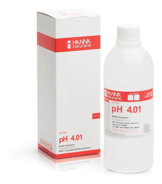 Solución De Calibración De Ph 4.01 Hanna Hi7004l 500 Ml 1